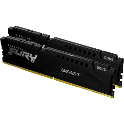 Модуль пам'яті для комп'ютера DDR5 64GB (2x32GB) 5200 MHz Beast Black Kingston Fury (ex.HyperX) (KF552C36BBEK2-64) (U0821870)