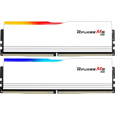 Модуль пам'яті для комп'ютера DDR5 32GB (2x16GB) 6000 MHz Ripjaws M5 RGB Matte White G.Skill (F5-6000J3040F16GX2-RM5RW) (U1018623)