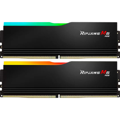 Модуль памяти для компьютера DDR5 32GB (2x16GB) 5200 MHz Ripjaws M5 RGB Matte Black G.Skill (F5-5200J4040A16GX2-RM5RK) (U1018640)