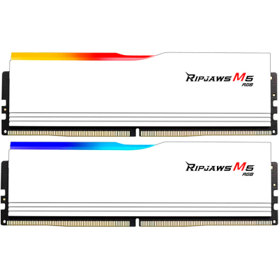 Модуль памяти для компьютера DDR5 32GB (2x16GB) 6000 MHz Ripjaws M5 RGB Matte White G.Skill (F5-6000J3238F16GX2-RM5RW) (U1018643)