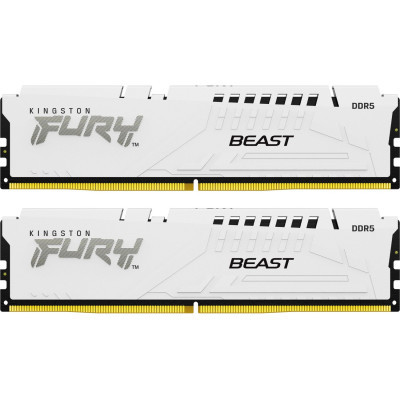 Модуль памяти для компьютера DDR5 32GB (2x16GB) 5200 MHz FURY Beast White Kingston Fury (ex.HyperX) (KF552C40BWK2-32) (U0883800)