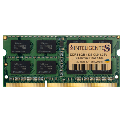 Модуль пам'яті для ноутбука SoDIMM DDR3L 8GB 1333 MHz INTELIGENTES (IS3AFA1/8) (U0974736)