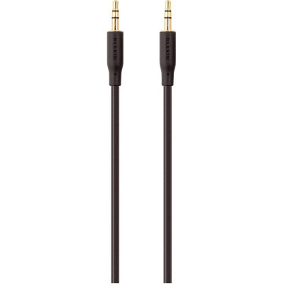 Кабель мультимедийный jack 3.5mm — M/M, portable, 2m, black/gold Belkin (F3Y117BT2M) (U0601314)