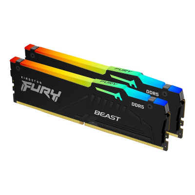 Модуль памяти для компьютера DDR5 32GB (2x16GB) 5600 MHz Beast RGB AM5 Black Kingston Fury (ex.HyperX) (KF556C36BBEAK2-32) (U0700283)