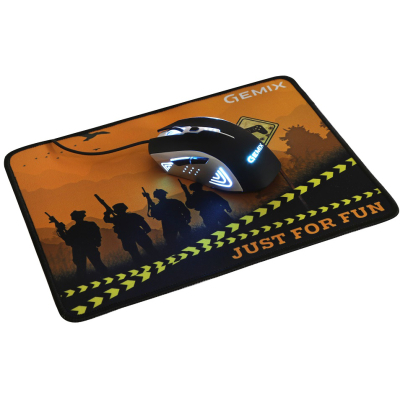 Мышка Gemix W100 USB Black/Gray + ігрова поверхня (W100Combo) (U0728924)