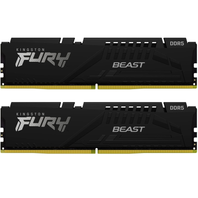 Модуль пам'яті для комп'ютера DDR5 16GB (2x8GB) 5200 MHz FURY Beast Black Kingston Fury (ex.HyperX) (KF552C40BBK2-16) (U0883779)