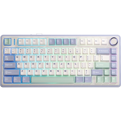 Клавиатура Aula F75 Gasket Greywood V3 switch Hot-Swap PBT Wireless/Bluetooth/USB White (6948391208640) (U0981839)