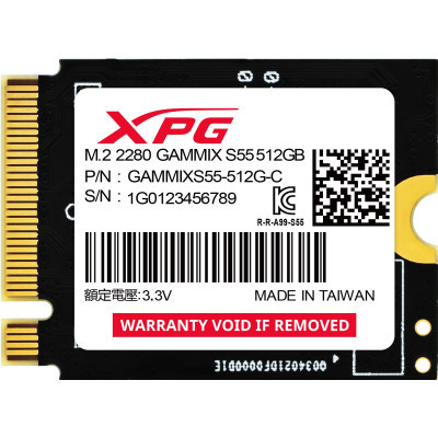 Накопитель SSD M.2 2230 512GB GAMMIX S55 ADATA (SGAMMIXS55-512G-C) (U0909628)