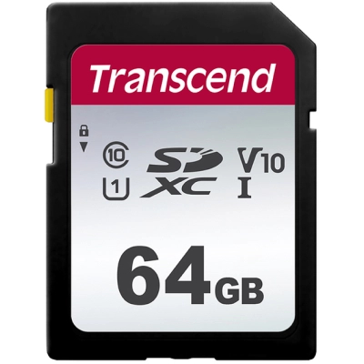 Карта пам'яті Transcend 64GB SDXC class 10 UHS-I U1 V10 (TS64GSDC300S) (U0309095)