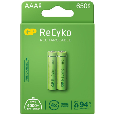 Акумулятор Gp AAA 65AAAHCE-EB2 Recyko 650 mAh * 2 (65AAAHCE / 4891199186677) (U0454246)
