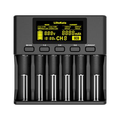 Зарядное устройство для аккумуляторов Liitokala 6 Slots, LCD дисплей, Li-ion/Ni-MH/Ni-Cd/AA/ААA/AAAA/С (Lii-S6) (U0507399)