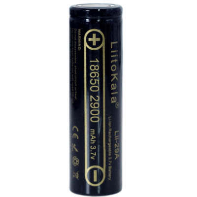 Аккумулятор 18650 2900mAh Li-Ion, (2850-2950mah), 3.7V (2.75-4.2V), Blac Liitokala (Lii-29A) (U0573165)