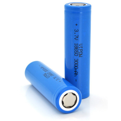 Аккумулятор 18650 3000mAh, FlatTop, 3.7V, Blue Vipow (ICR18650-3000mAhFT) (U0721411)