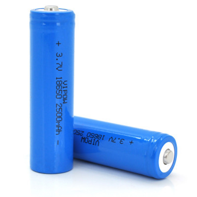 Аккумулятор 18650 2500mAh, TipTop, 3.7V, Blue Vipow (ICR18650-2500mAhTT) (U0721412)