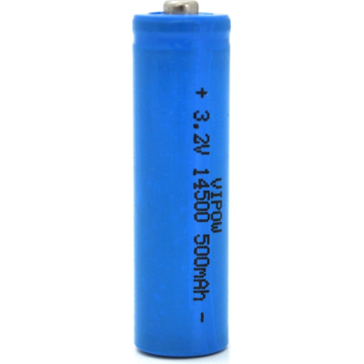 Аккумулятор 14500 LiFePO4 (size AA), 500mAh, 3.2V, TipTop, blue Vipow (IFR14500-500mAhTT / 21439) (U0851897)