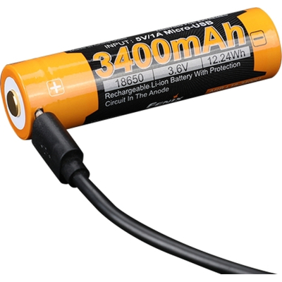 Аккумулятор Fenix 18650 3400 mAh micro usb зарядка (ARB-L18-3400U) (U0878400)