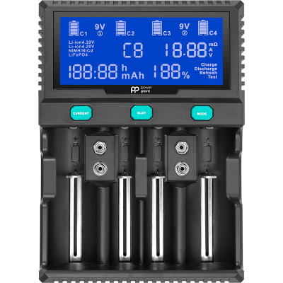 Зарядное устройство для аккумуляторов PowerPlant PP-A4 (Ni-MH,Cd,Li-ion,LiFePO4 / input AC 100V-240V DC 12V) (AA620173) (U0882757)