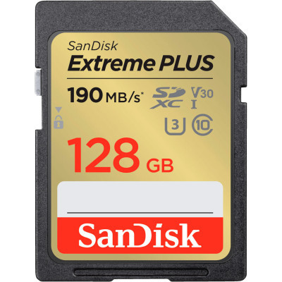 Карта пам'яті SanDisk 128GB SDXC class 10 UHS-I U3 4K Extreme Plus (SDSDXWA-128G-GNCIN) (U0887960)