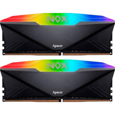 Модуль памяти для компьютера DDR4 32GB (2x16GB) 3200 MHz NOX RGB Black Apacer (AH4U32G32C28YNBAA-2) (U0887975)