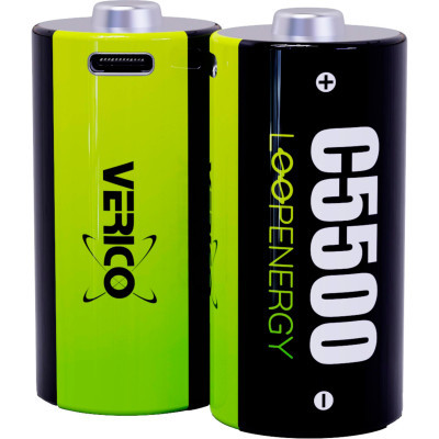 Аккумулятор Verico C/R14 USB Type-C 3700mAh 1.5V Li-ion * 2 (LoopEnergy) (1BTOV-A4N0A2-NN) (U0910477)
