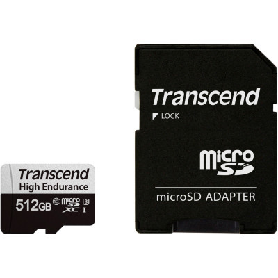Карта пам'яті Transcend 512GB microSDXC class 10 UHS-I U3 High Endurance (TS512GUSD350V) (U0911695)