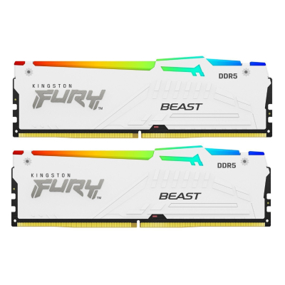 Модуль памяти для компьютера DDR5 32GB (2x16GB) 6000 MHz Beast White RGB XMP Kingston Fury (ex.HyperX) (KF560C30BWAK2-32) (U0944172)