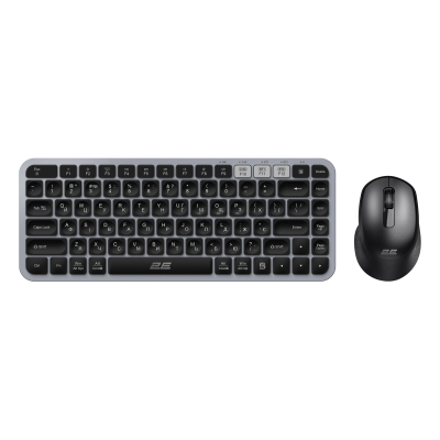 Комплект 2E MK430 Wireless/Bluetooth UA Black/Grey (2E-MK430WBGR_UA) (U0945744)