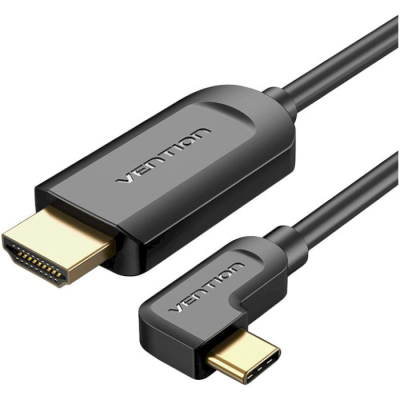Кабель мультимедійний USB-C 3.1 to HDMI 1.5m 90° 4K 60 Гц PVC Black Vention (CGVBG) (U0955461)