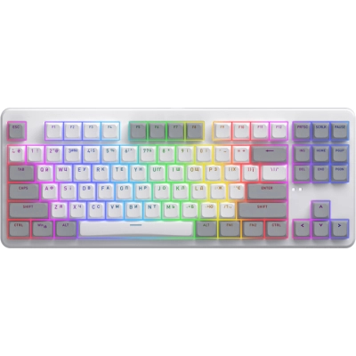 Клавіатура Hator Rockfall 3 Mecha TKL QMK/VIA Orange Wireless White (HTK851UA) (U1012009)