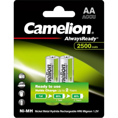 Акумулятор Camelion AA 2500mAh Ni-MH AlwaysReady * 2 R6-2BL (NH-АA2500АRBP2) (U1021132)
