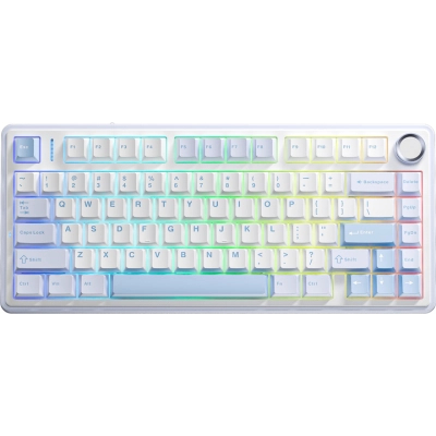 Клавіатура Aula F75 Gasket Greywood V3 switch Hot-Swap PBT Wireless/Bluetooth/USB Blue (6948391208633) (U1022513)