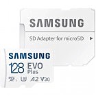 Карта памяти Samsung 128 GB microSDXC Class 10 UHS-I U3 V30 A2 EVO Plus+SD Adapte (MC128SA/EU)